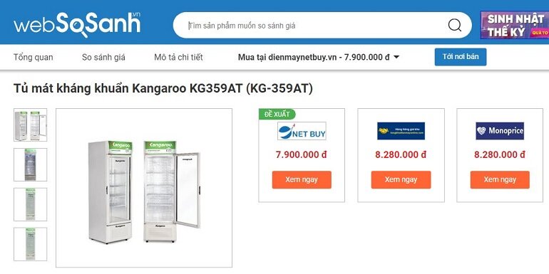 Giá tủ mát Kangaroo KG-359AT 350L bao nhiêu tiền?