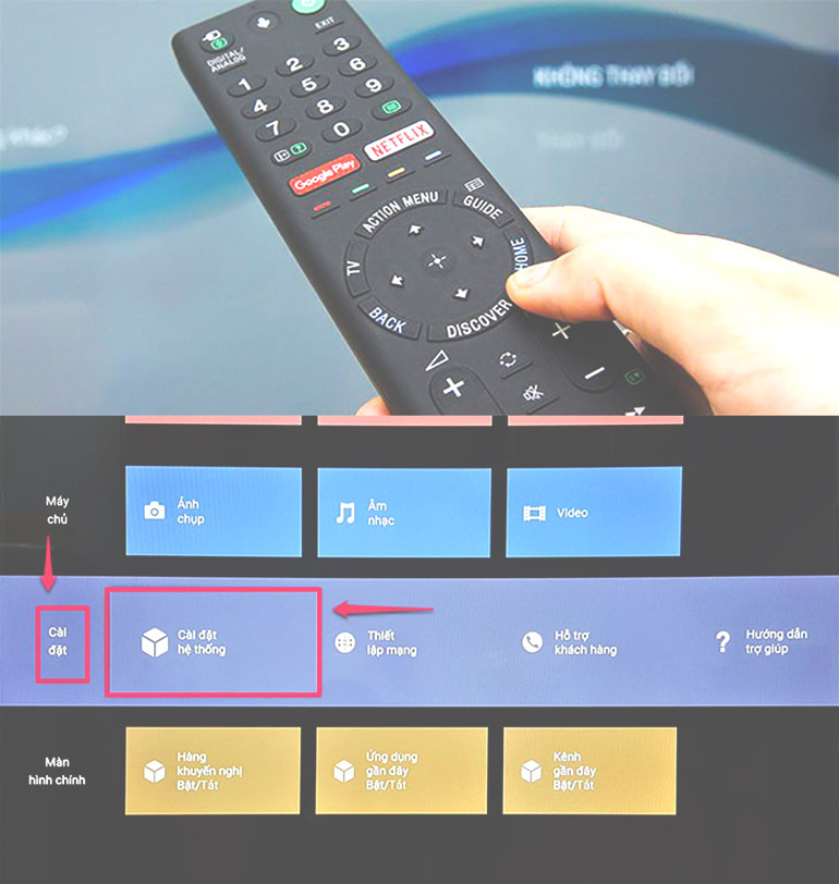 Hướng dẫn cách hệ giờ bật tắt trên smart tivi Sony 2018