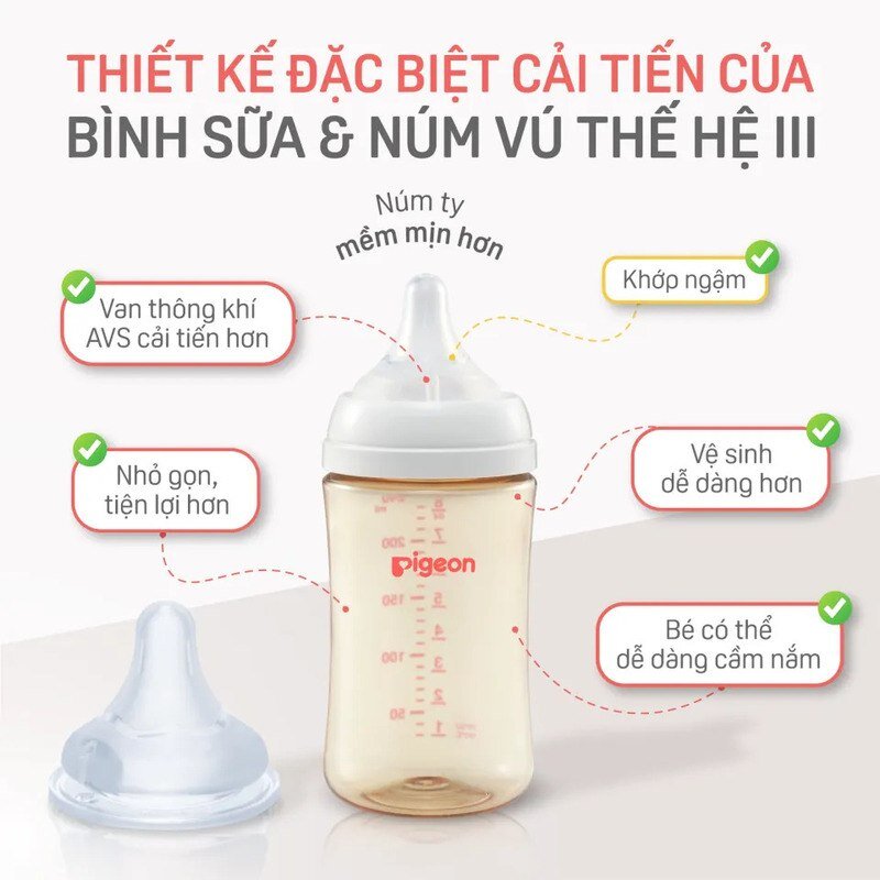 Đánh giá bình sữa Pigeon thế hệ III về thiết kế