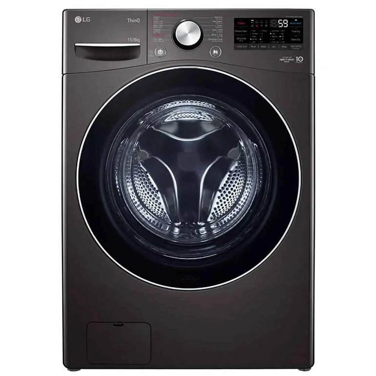 Máy giặt sấy LG Inverter 15/8kg F2515RTGB có thiết kế màu xám trung tính, đơn giản