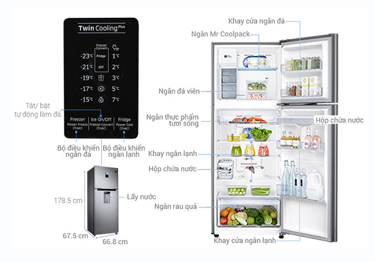 Các thông số kỹ thuật của tủ lạnh Samsung 380 lít RT38K5982SL/SV