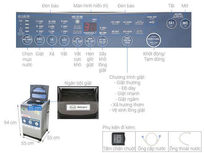 Máy giặt Toshiba cửa trên 8kg AW-J920LV