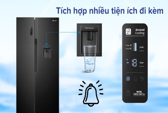 Có nhiều chức năng được tích hợp trong chiếc tủ lạnh Casper RS-575VBW