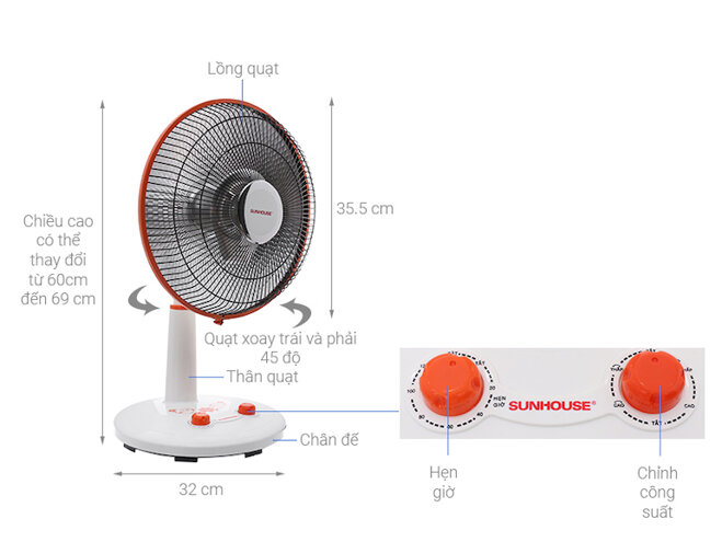 Máy sưởi Sunhouse SHD7005-KG 