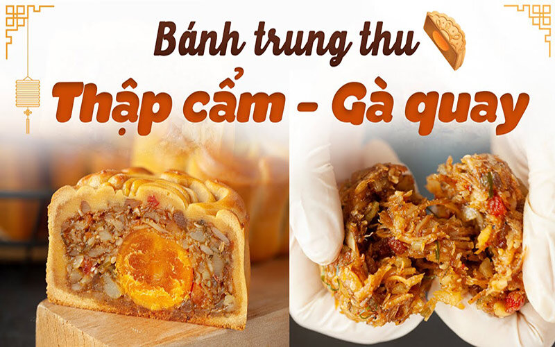 Bánh trung thu nhân thập cẩm gà quay thơm ngon 