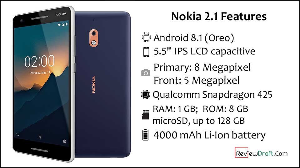 Cấu hình điện thoại Nokia 2.1
