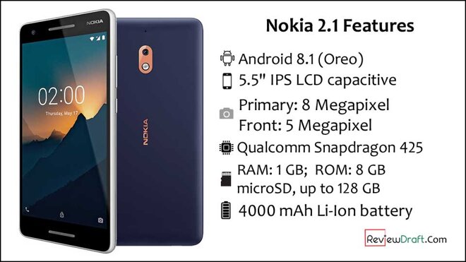 Cấu hình điện thoại Nokia 2.1