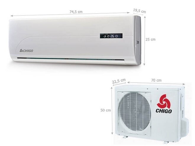 điều hòa Chigo Inverter 1 chiều 12000 BTU CVAS12IN/WCB