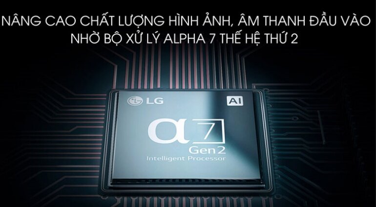 Bộ xử lý Alpha 7 thế hệ thứ 2 quản lý mọi thứ trên Smart Tivi LED LG 82 inch 82UM7500PTA, 4K UHD