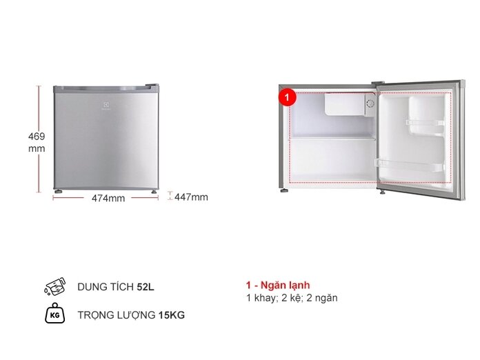 Tủ lạnh Electrolux EUM0500SB 