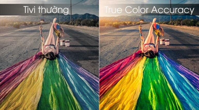 Công nghệ True Color Accuracy  giúp thể hiện màu sắc rực rỡ và sống động trên tivi LG 43 inch 43UM7400PTA
