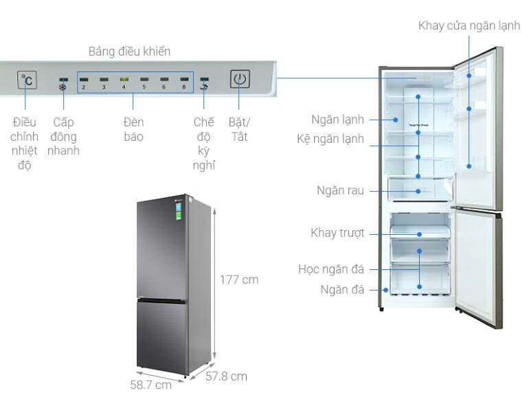 tủ lạnh casper inverter 300 lít rb-320vt