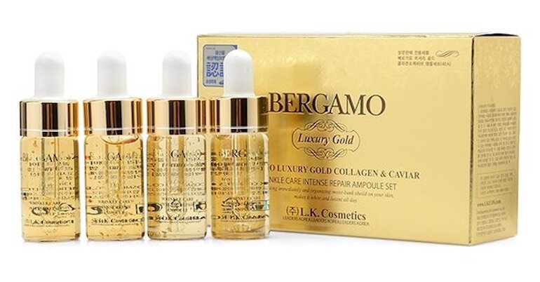 Serum Bergamo Luxury Gold Collagen – Chai màu vàng nhạt