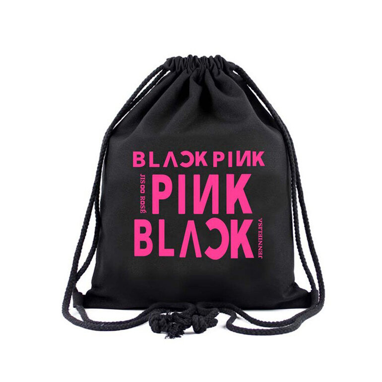 BLACKPINK Dây Rút Vải Ba Lô Unisex Thời Trang Sinh Viên Trường Túi Harajuku Vai Túi