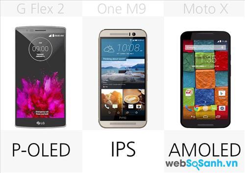 Màn hình hiển thị của G Flex 2, One M9 và Moto X