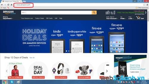 Truy cập tên miền Amazon.com