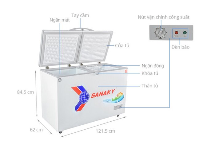 Tủ đông Sanaky 2 ngăn 360 lít VH3699W1