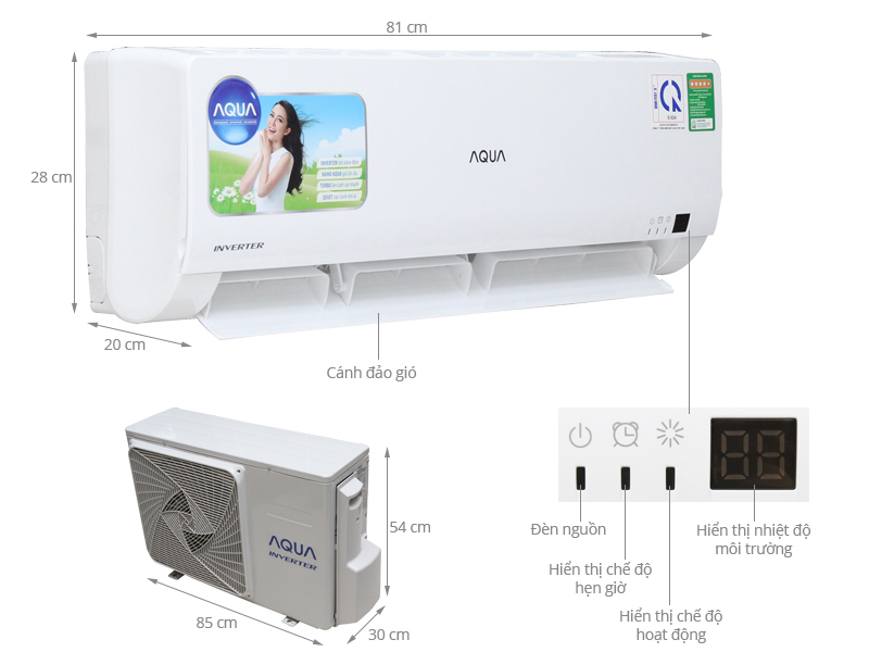 điều hòa aqua 9000btu inverter