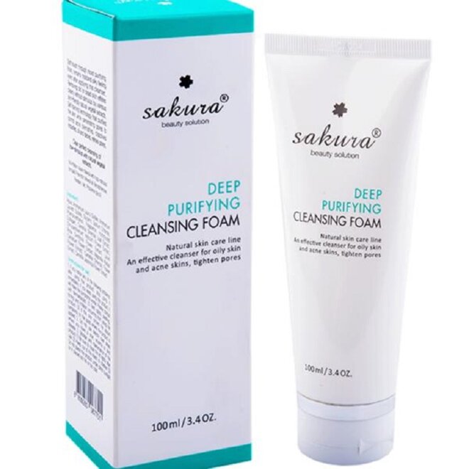 Sữa rửa mặt trắng da Sakura Deep Purifying Cleansing Foam