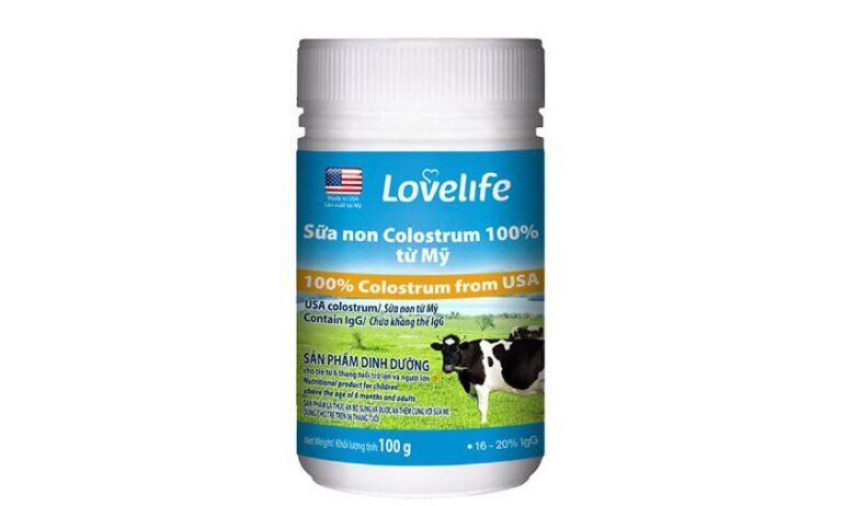 Lovelife sữa non Colostrum 100% từ Mỹ của NutiFood - Giá tham khảo: 450.000 vnd/lọ 100g