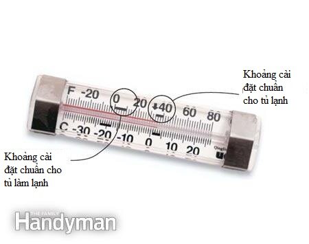 Cài đặt nhiệt độ. Để tiết kiệm bạn nên giữ nhiệt độ ngăn đá ở 0 độ F và