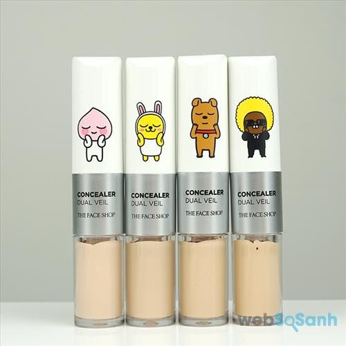 Bao bì của The Face Shop Concealer Dual Veil Kakao Friends khá đơn giản nhưng vẫn độc đáo và dễ thương