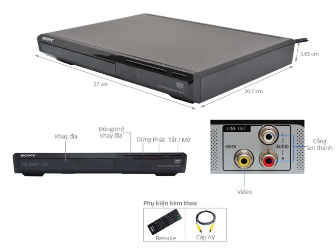 Đầu đĩa DVD SONY DVP-SR370/BC SP6