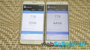  Benchmark của điện thoại Meizu X5 và điện thoại Redmi Note 3