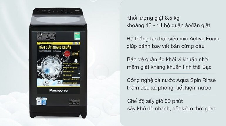 Máy giặt Panasonic 8.5 Kg NA-F85A9BRV có giá 6.790.000 tham khảo tại websosanh.vn