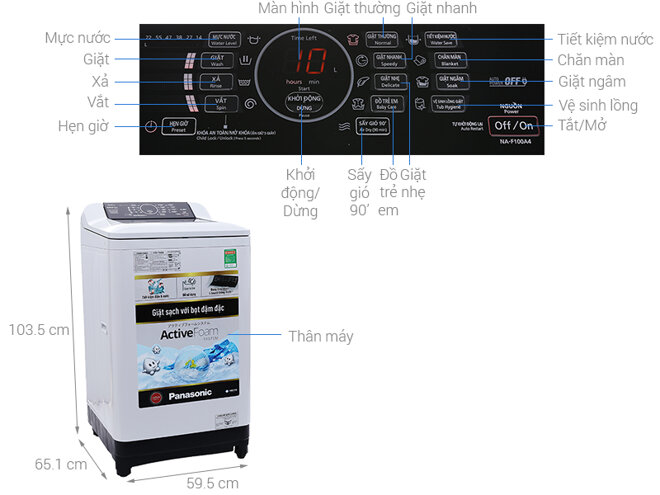 Giá máy giặt Panasonic 10kg bao nhiêu tiền?