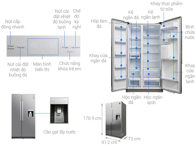 Tủ lạnh Samsung Inverter 538 lít RS52N3303SL