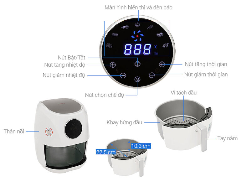 Nồi chiên không dầu Perfect PF-D88