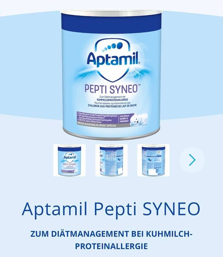 Sữa Aptamil Pepti SYNEO dành cho trẻ dị ứng sữa bò