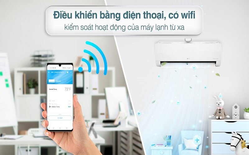 Điều hòa LG V10APFP được trang bị tính năng điều khiển bằng điện thoại có wifi