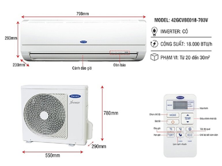 Điều hòa Carrier 38GCVBE018-703V/42GCVBE018-703V chạy một lúc rồi tắt do đâu? Xử lý thế nào?