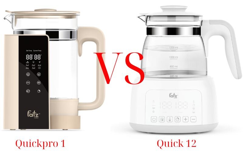 So sánh máy đun nước pha sữa Quickpro 1 Fatzbaby FB3511BT và Quick 12
