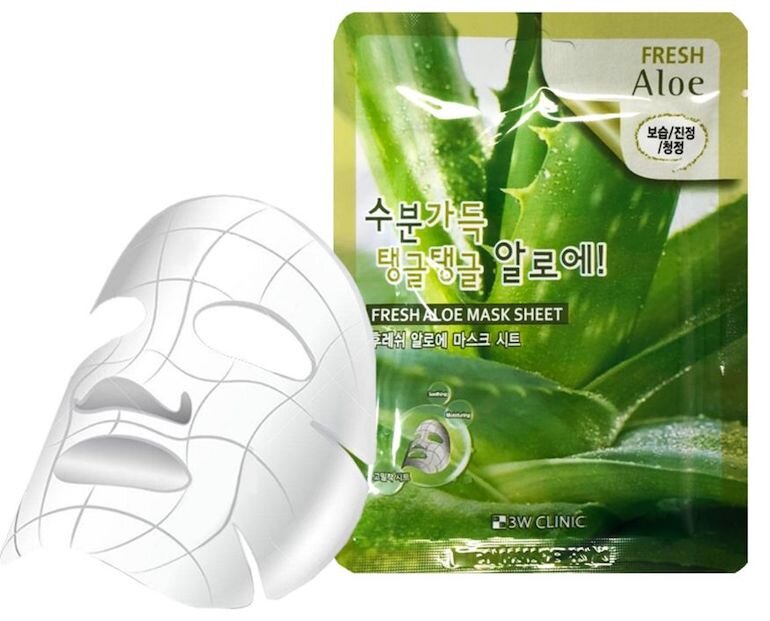 Mặt nạ nha đam dưỡng ẩm 3W Clinic Fresh Aloe Mask Sheet.