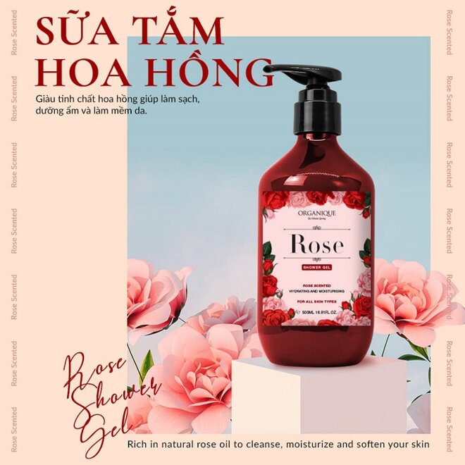 Sữa tắm hoa hồng Organique Rose Shower Gel