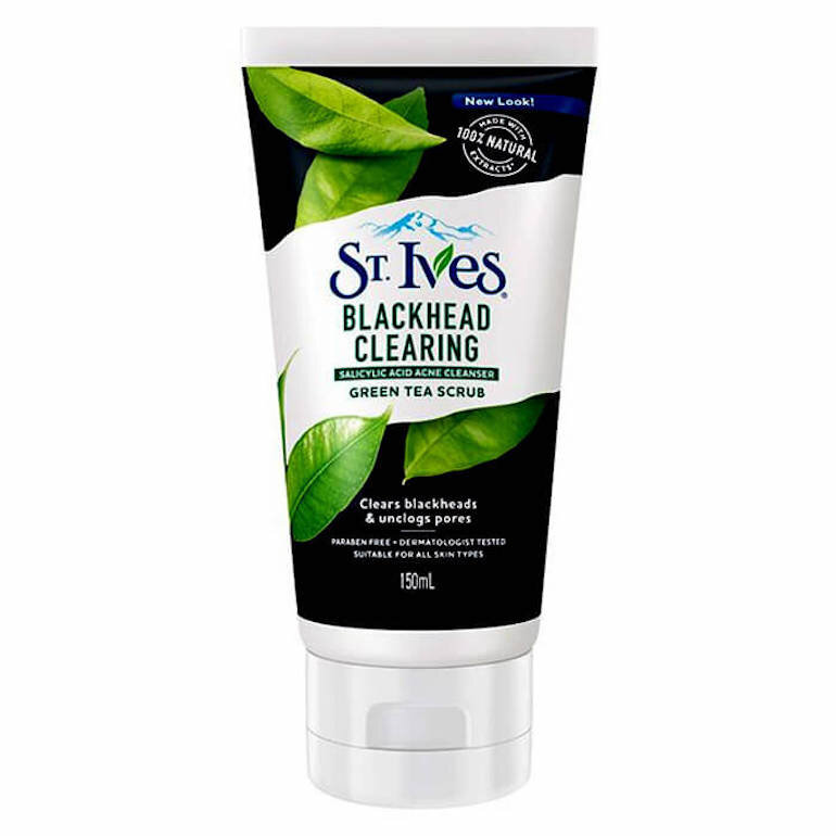 Tẩy da chết cho da hỗn hợp thiên dầu St.Ives Blackhead Clearing Green Tea Scrub