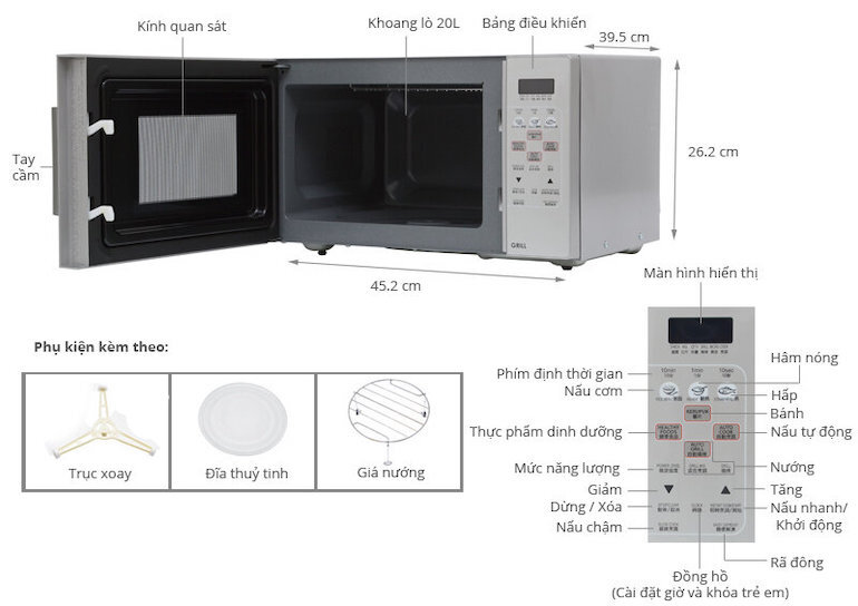 Các chức năng của lò vi sóng Sharp R-678VN(S)