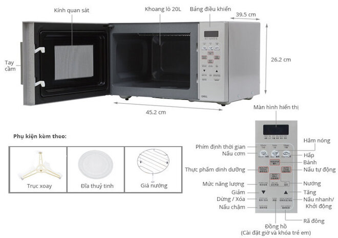 Các chức năng của lò vi sóng Sharp R-678VN(S)