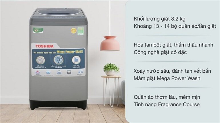 Máy giặt Toshiba lồng đứng 8.2 kg AW-J920LV