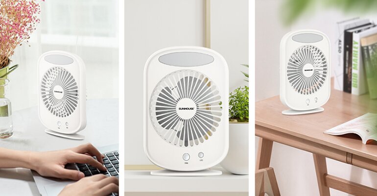 Sunhouse SHD7110 có khả năng hoạt động liên tục lên đến 4.5 tiếng quạt tích điện Sunhouse SHD7110