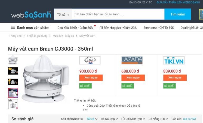 Máy vắt cam Braun CJ3000 của Đức - Giá rẻ nhất 595.000 vnđ