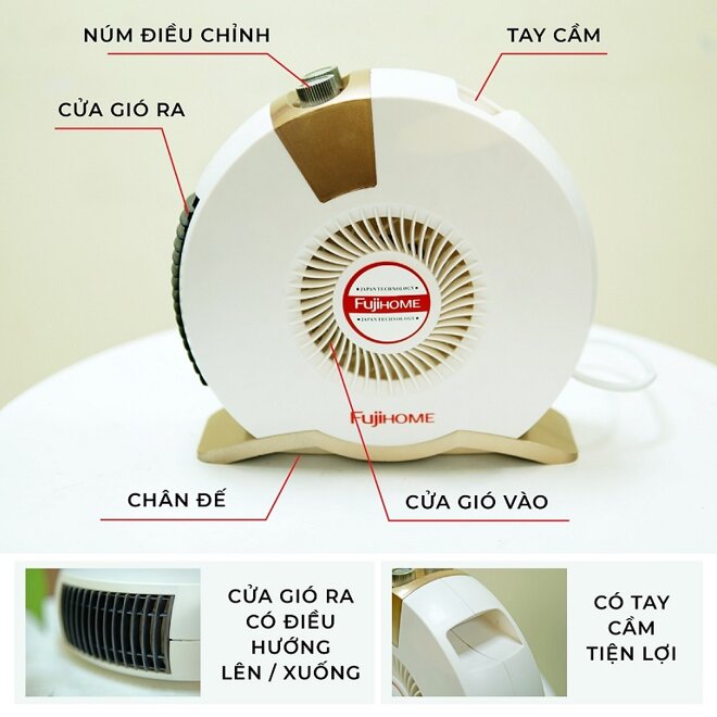 Quạt sưởi đối lưu Mini Fujihome FH-001