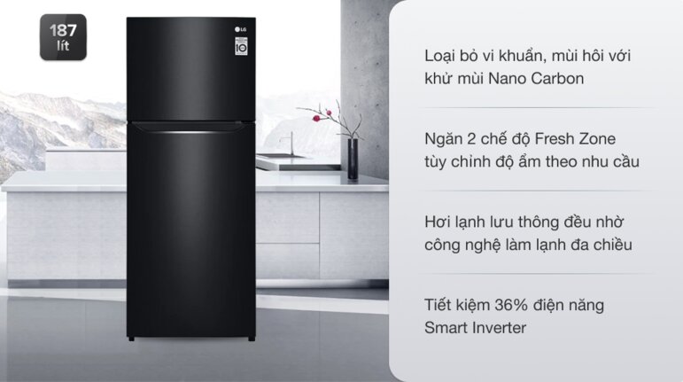 Tủ lạnh LG Inverter 187 lít GN-L205WB - Giá tham khảo: 6.000.000₫