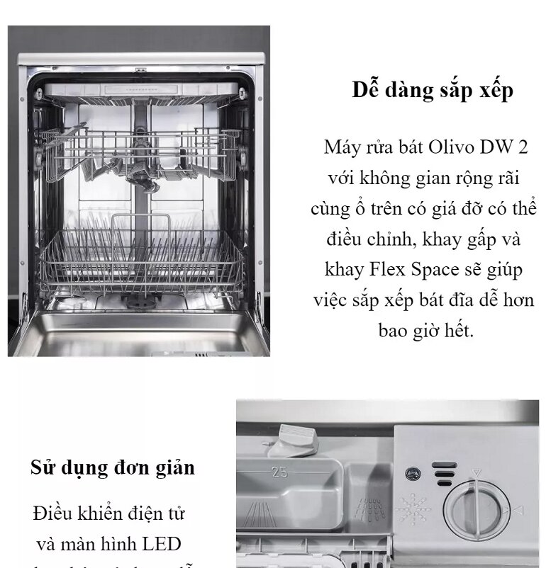 Thiết kế máy rửa chén Olivo Dw 2 hiện đại