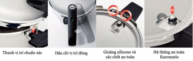 Nồi áp suất Fissler thiết kế tối ưu chế độ an toàn với hệ thống van Euromatic đột phá.