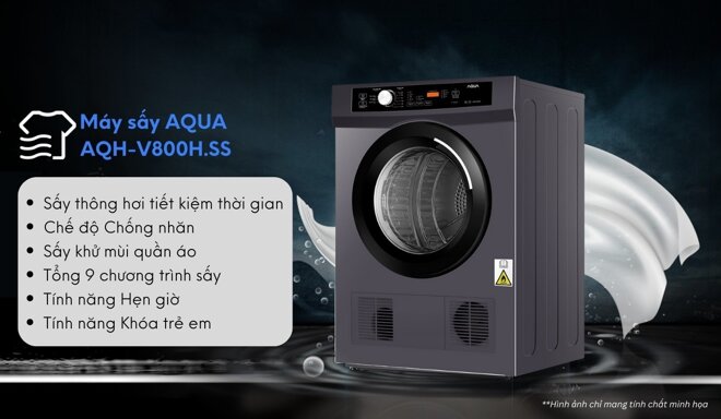 Đánh giá máy sấy quần áo Aqua 8 kg AQH-V800H.SS giá rất rẻ, mà chất lượng tốt khỏi bàn