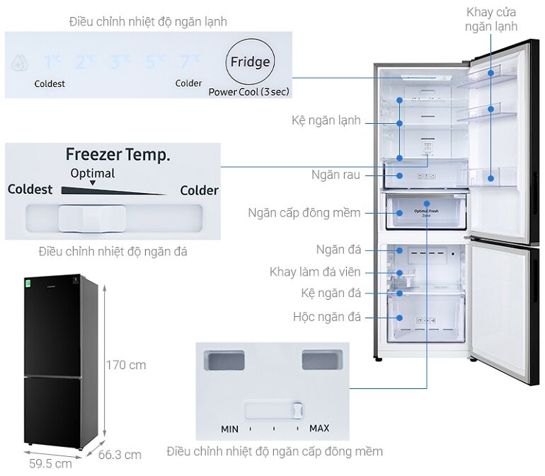 Tủ lạnh Samsung Inverter 310 lít RB30N4010BU/SV 